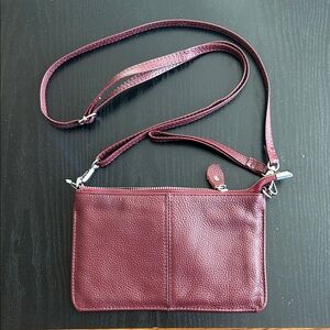 Befen Elegant Burgundy Leather Crossbody Bag